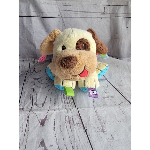 Taggies Buddy Dog Plush Tan Puppy 13" Mary Meyer Stuffed Animal toy Bean Bottom - Picture 1 of 7